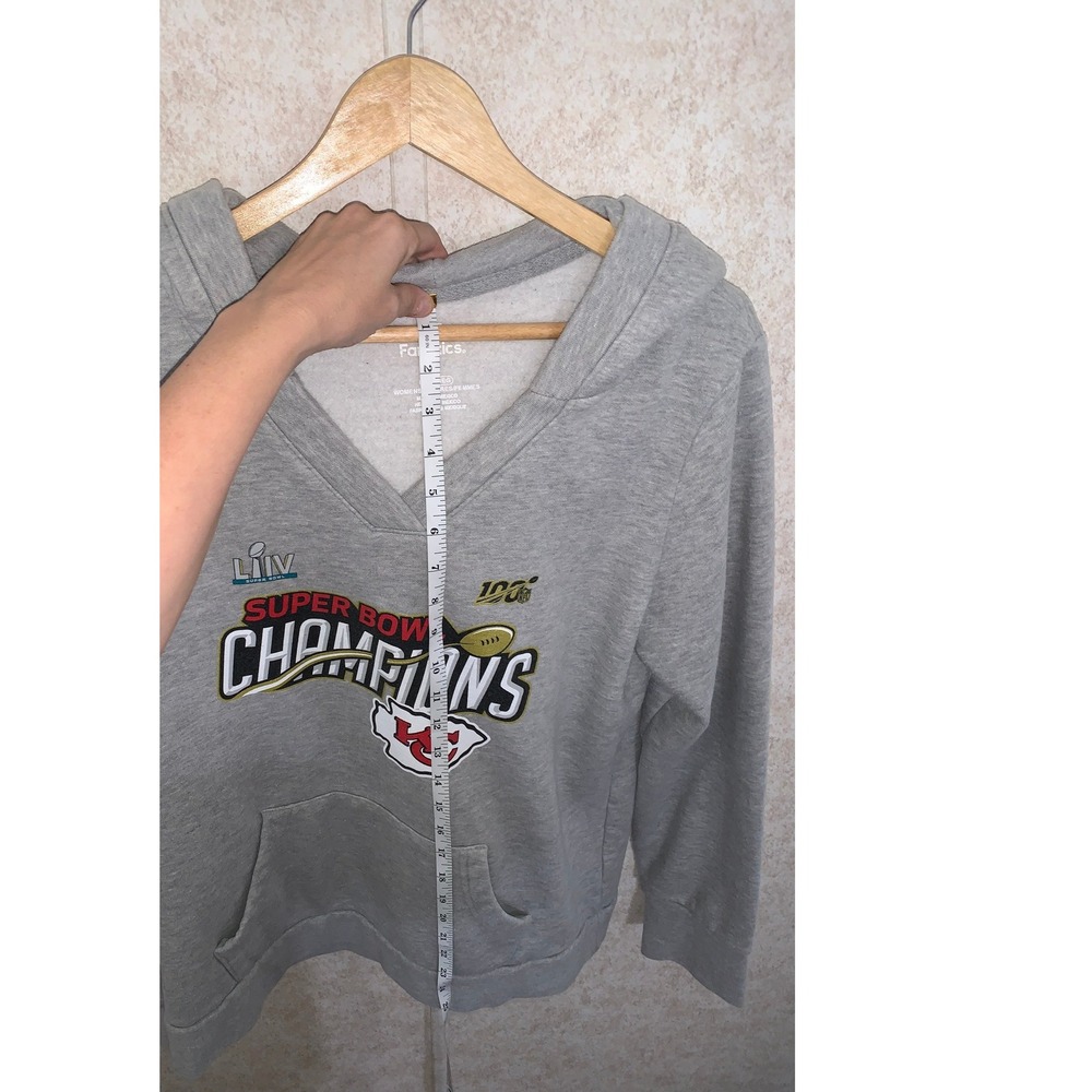 Fanatics Kansas City Chiefs Super Bowl LIV Champions Womens XL Gray Hoodie‎ NFL - Picture 2 of 10